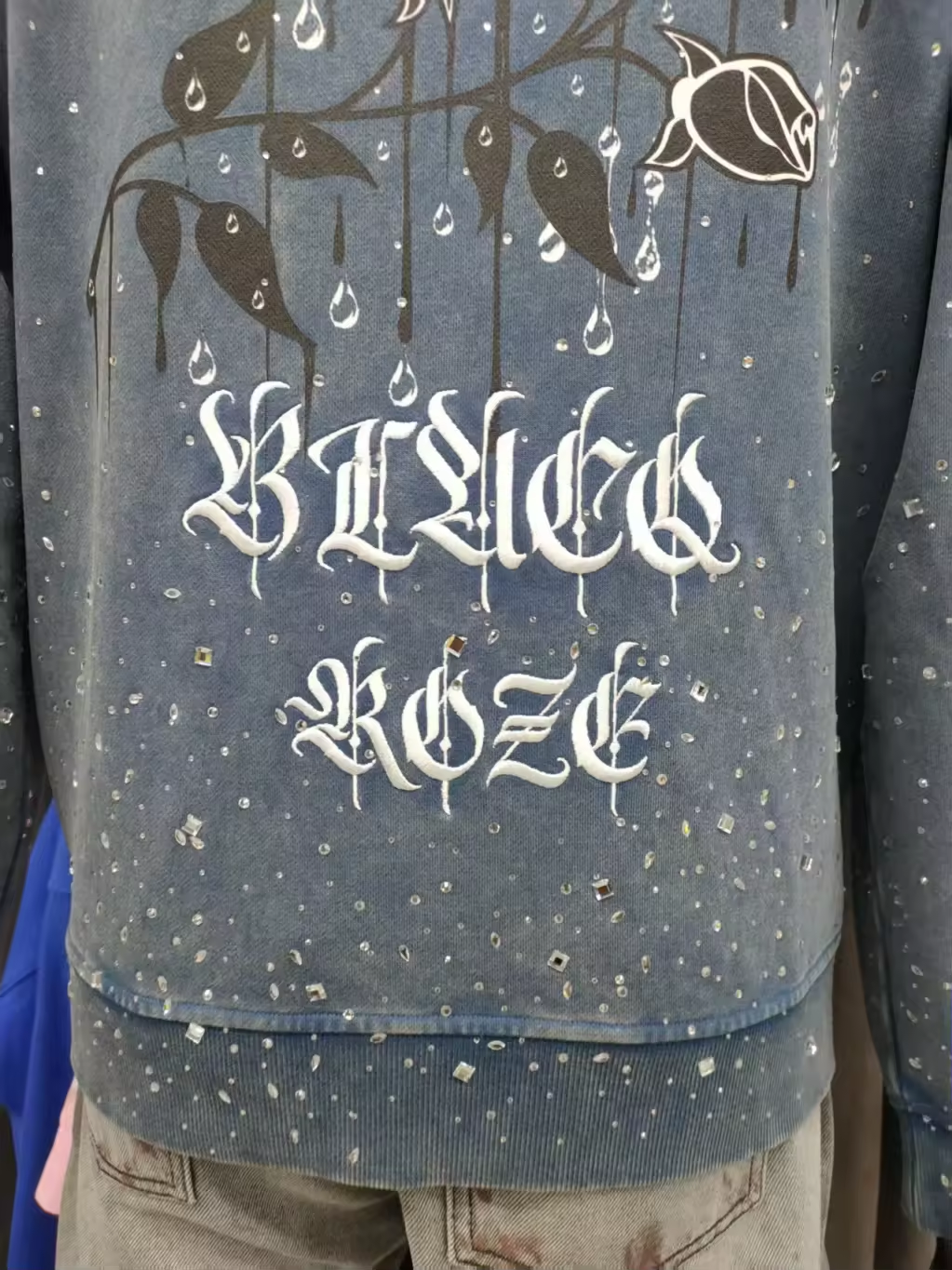 ROZE GALAXY PREMIUM RHINESTONE HOODIE UNISEX