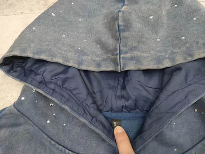 ROZE GALAXY PREMIUM RHINESTONE HOODIE UNISEX