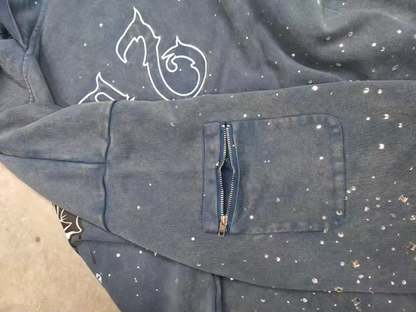 ROZE GALAXY PREMIUM RHINESTONE HOODIE UNISEX